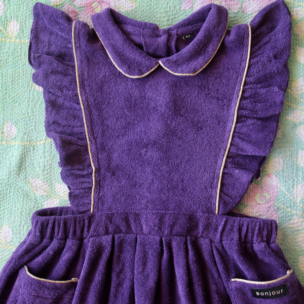 Purple terry Apron Dress
