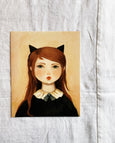 Portrait with cat ears Print