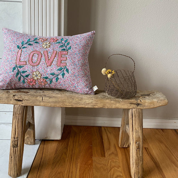 LOVE Embroidered Pillow