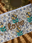 Love Embroidered Clutch