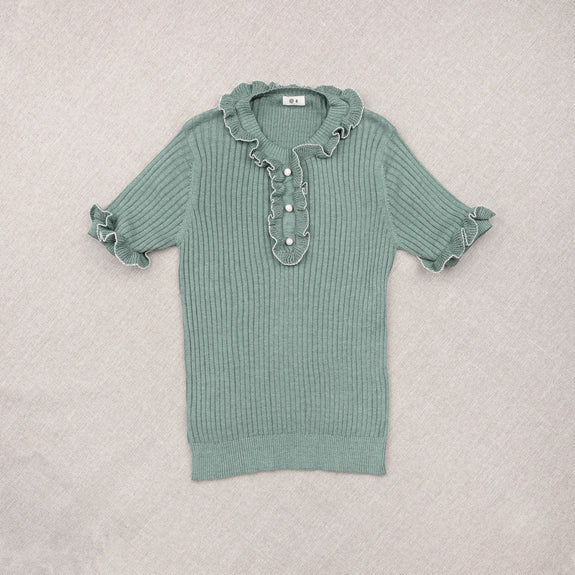 Teal Cotton/Silk Knitted Sweater