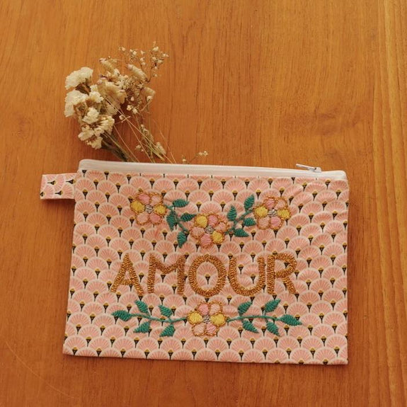 Amour Embroidered Clutch