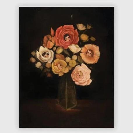 Still Life With Live Flowers Print